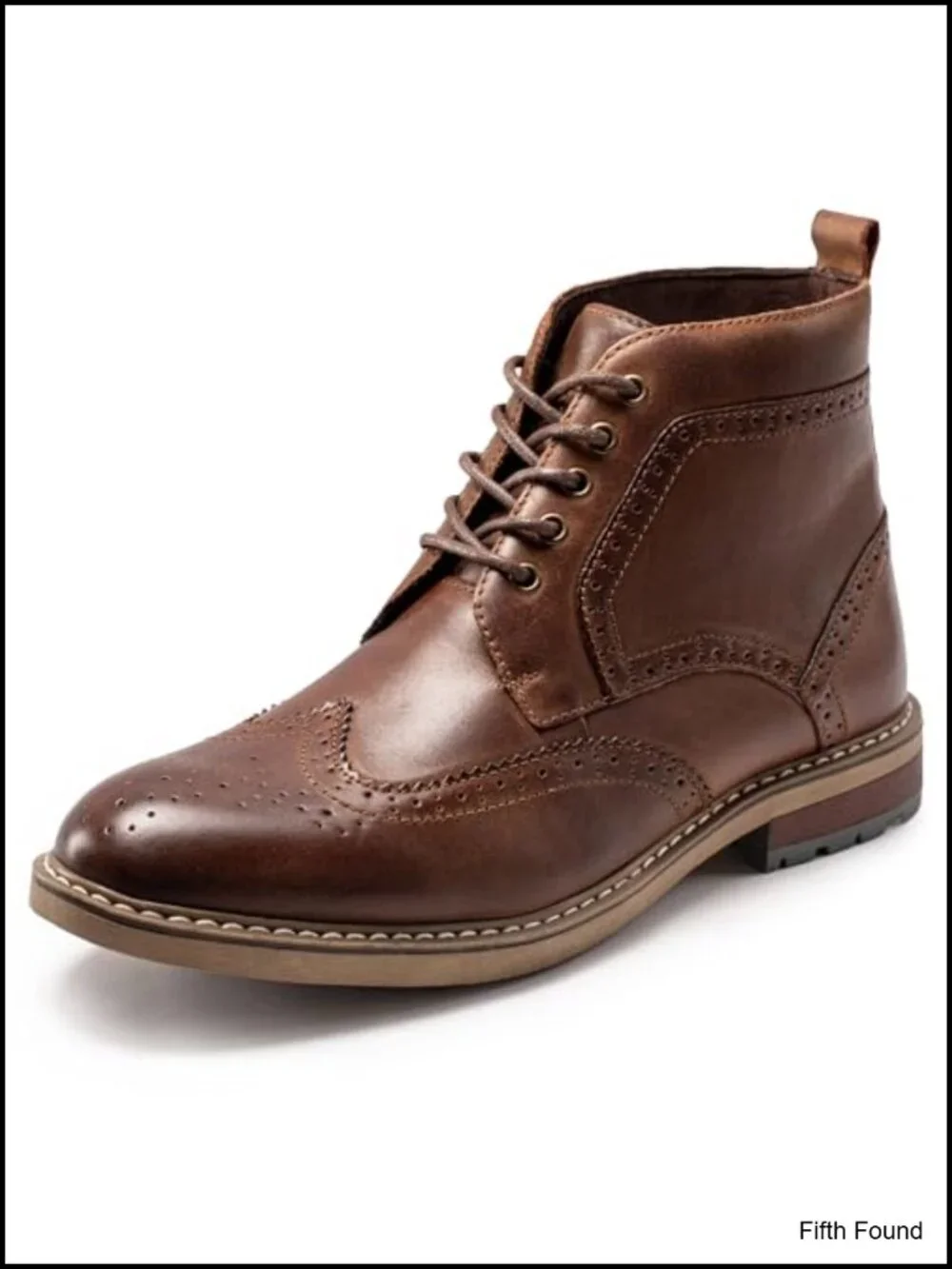 Men's Genuine Leather Dress Boots – Classic Brogue Oxford Ankle Boot